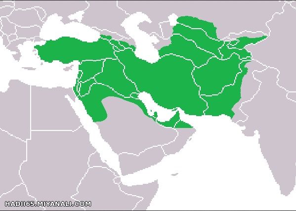 وسعت امپراتوری هخامنشیان در دوران کوروش بزرگ.